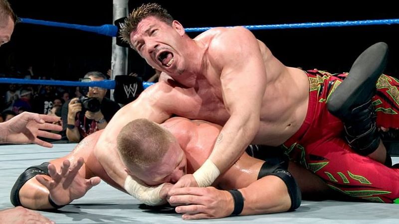 Eddie with an STF on Lesnar!